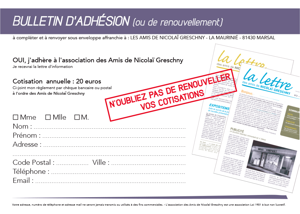 bulletin d'adhésion