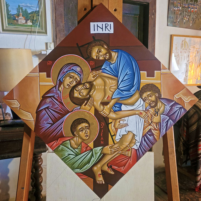 Jésus est descendu de la croix et son corps est rendu à sa mère